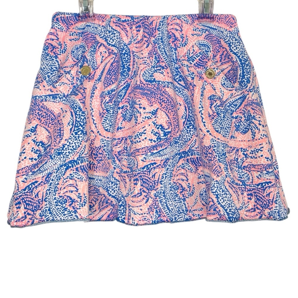 Lilly Pulitzer Madison Coastal Blue Maybe Gator Skort, Size Small - Picture 2 of 10
